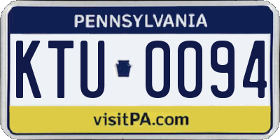 PA license plate KTU0094