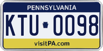 PA license plate KTU0098