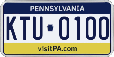 PA license plate KTU0100