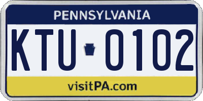 PA license plate KTU0102