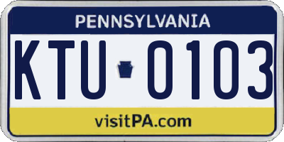 PA license plate KTU0103