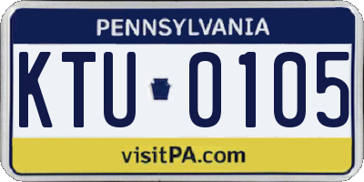 PA license plate KTU0105