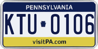 PA license plate KTU0106