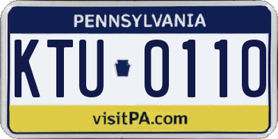 PA license plate KTU0110