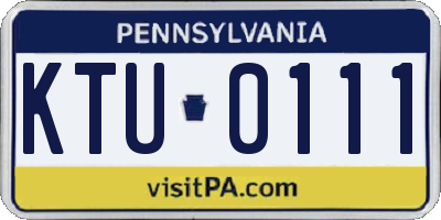 PA license plate KTU0111