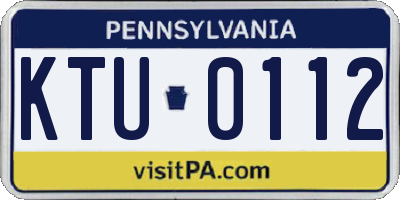 PA license plate KTU0112