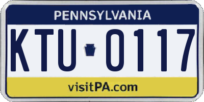 PA license plate KTU0117