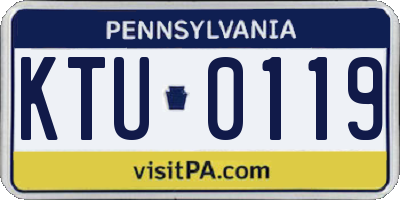 PA license plate KTU0119
