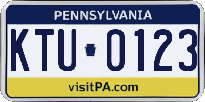 PA license plate KTU0123