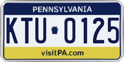 PA license plate KTU0125