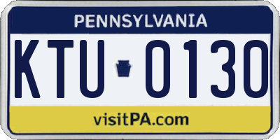 PA license plate KTU0130