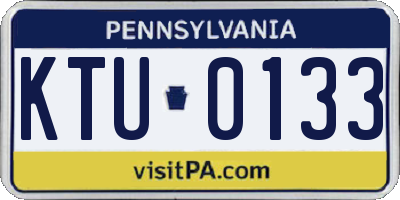 PA license plate KTU0133