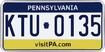 PA license plate KTU0135