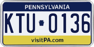 PA license plate KTU0136