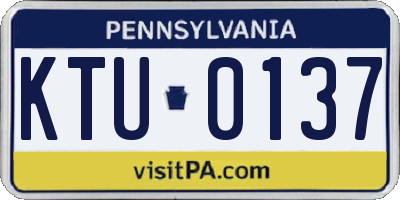 PA license plate KTU0137