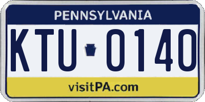 PA license plate KTU0140