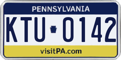 PA license plate KTU0142