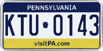 PA license plate KTU0143