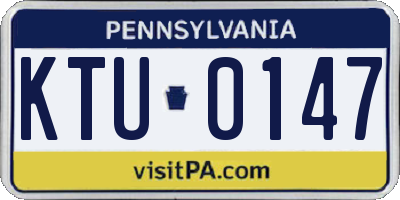 PA license plate KTU0147