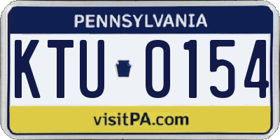 PA license plate KTU0154