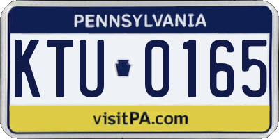 PA license plate KTU0165