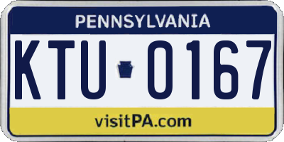 PA license plate KTU0167