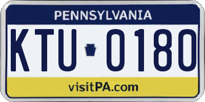 PA license plate KTU0180