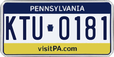 PA license plate KTU0181