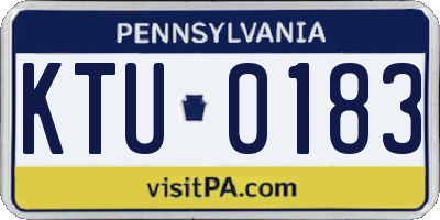 PA license plate KTU0183
