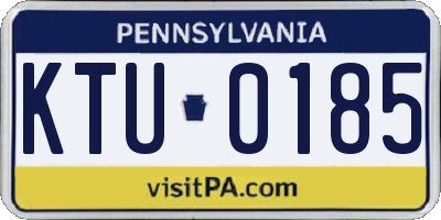 PA license plate KTU0185