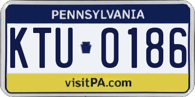 PA license plate KTU0186
