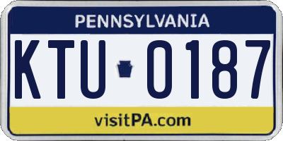 PA license plate KTU0187