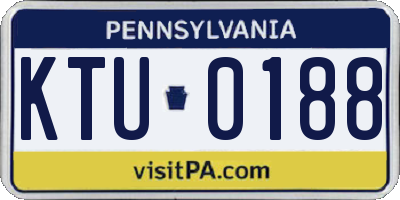 PA license plate KTU0188
