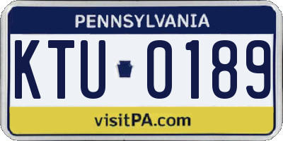 PA license plate KTU0189