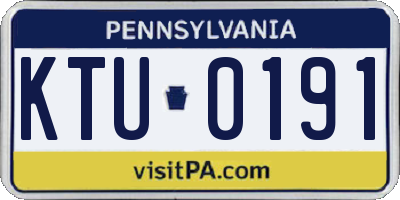 PA license plate KTU0191