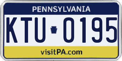 PA license plate KTU0195