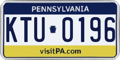 PA license plate KTU0196