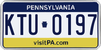 PA license plate KTU0197