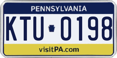PA license plate KTU0198