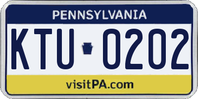 PA license plate KTU0202