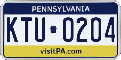 PA license plate KTU0204