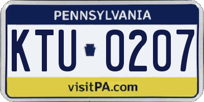 PA license plate KTU0207