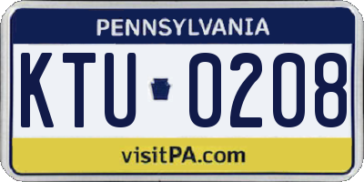 PA license plate KTU0208