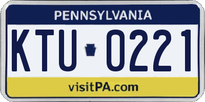 PA license plate KTU0221