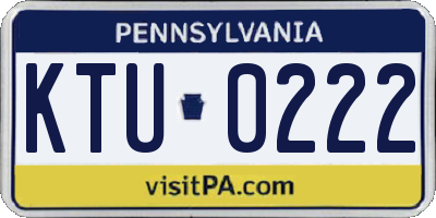 PA license plate KTU0222