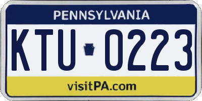 PA license plate KTU0223