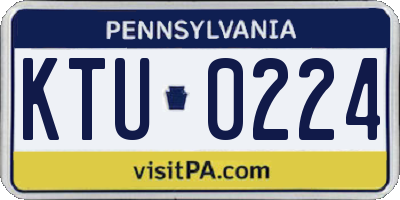 PA license plate KTU0224