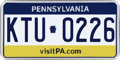 PA license plate KTU0226