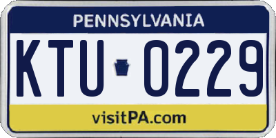 PA license plate KTU0229