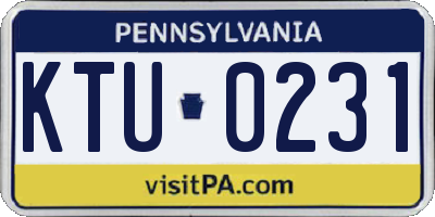 PA license plate KTU0231